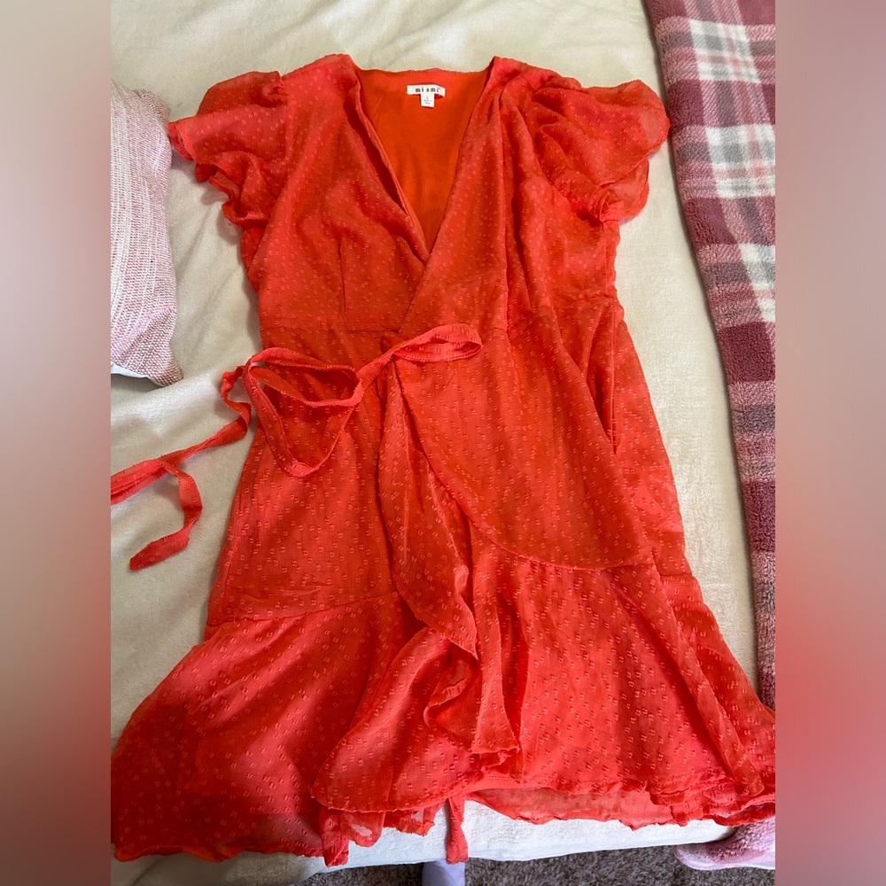 Elegant Red Wrap Dress